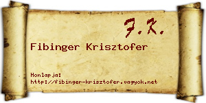 Fibinger Krisztofer névjegykártya
